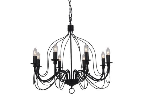 Candice 8 Light Candelabra Pendant Black