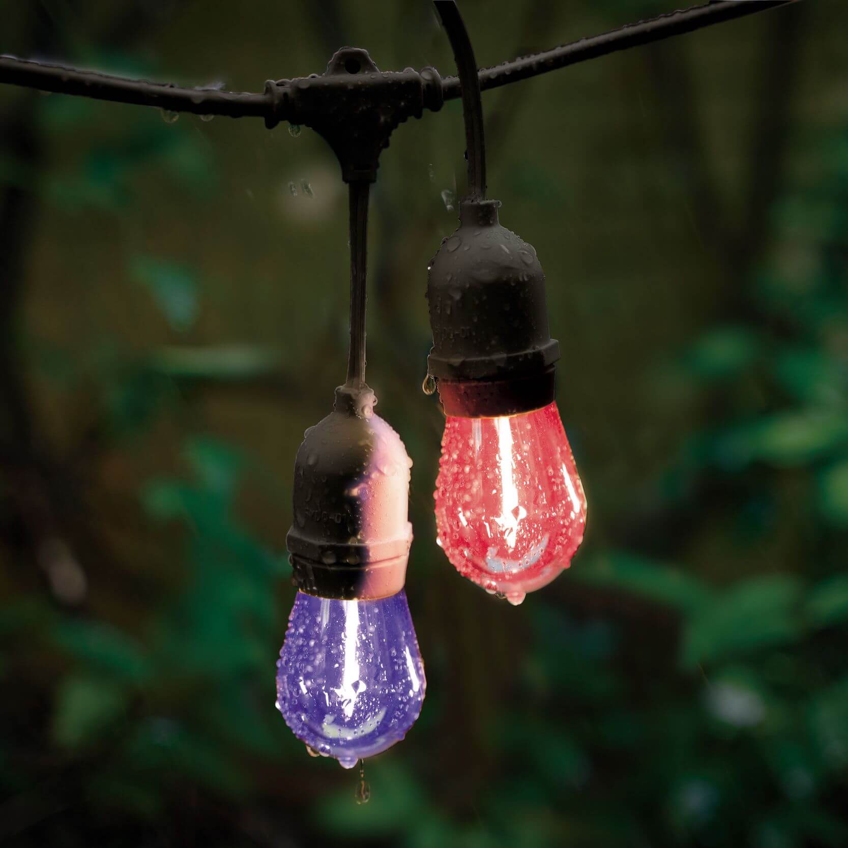Festoon kit 10xE27 Multi-Colour 12V BLK Hanging