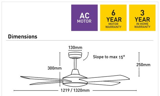 Caprice 52' White Fan Only