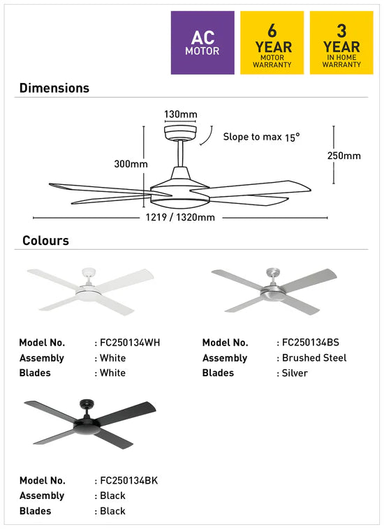 Caprice 52' Black Fan only