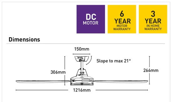 Nemoi Lite 48' Ceiling Fan White