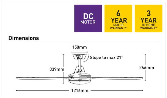 Nemoi Lite 48' Ceiling Fan and Light Black