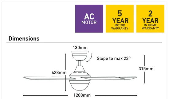 LONSDALE 48" CEILING FAN W/LIGHT WHITE
