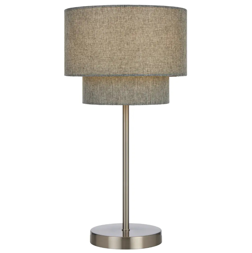 GISELE | Nickel & Grey Table Lamp