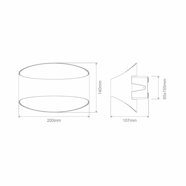 Glow 8w LED Wall Light White Tri Colour