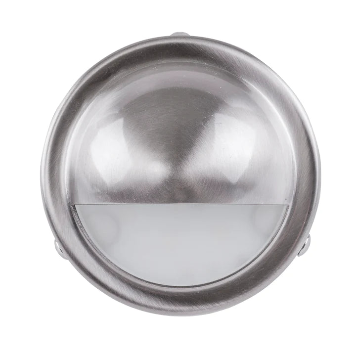Pinta Stainless Steel Surface Mounted Eyelid Step Light Built In 2.3w 12v Warm White