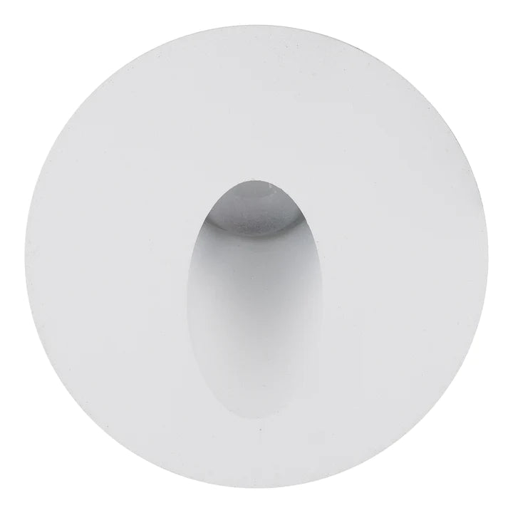 Reces White Round Recessed Step Light Built In 2.3w 12v Warm White