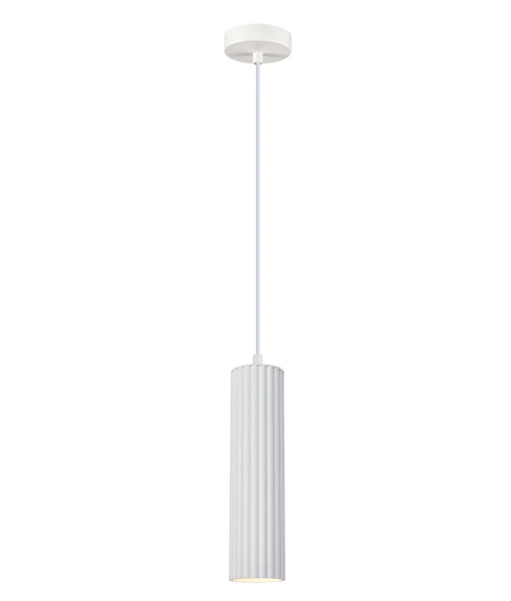 KOLONNE2 | White Ribbed Pendant