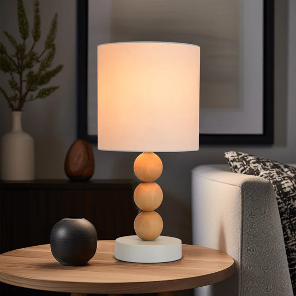 CARA | White & Wood Table Lamp