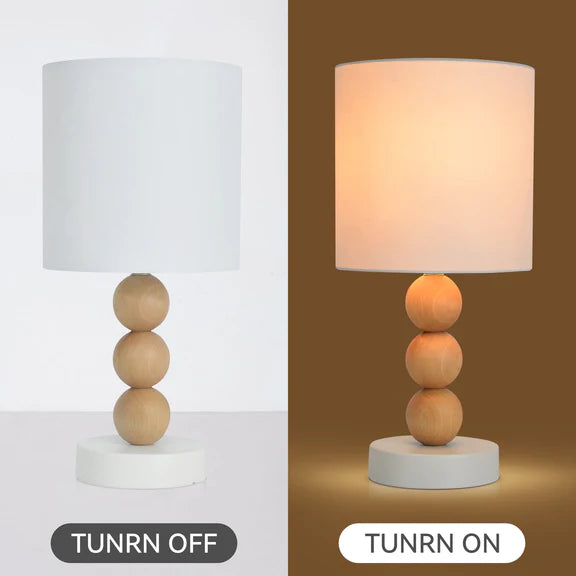 CARA | White & Wood Table Lamp