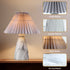 Navia Table Lamp - Ceramic White| Grey Fabric shade