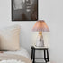 Navia Table Lamp - Ceramic White| Grey Fabric shade