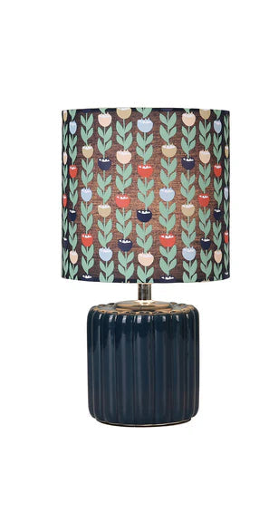 Cyra Ceramic Table Lamp - Ceramic Blue | Blue Floral Pattern