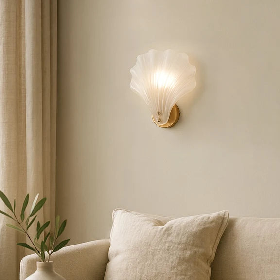 AURORA | Frosted & Gold Wall Light