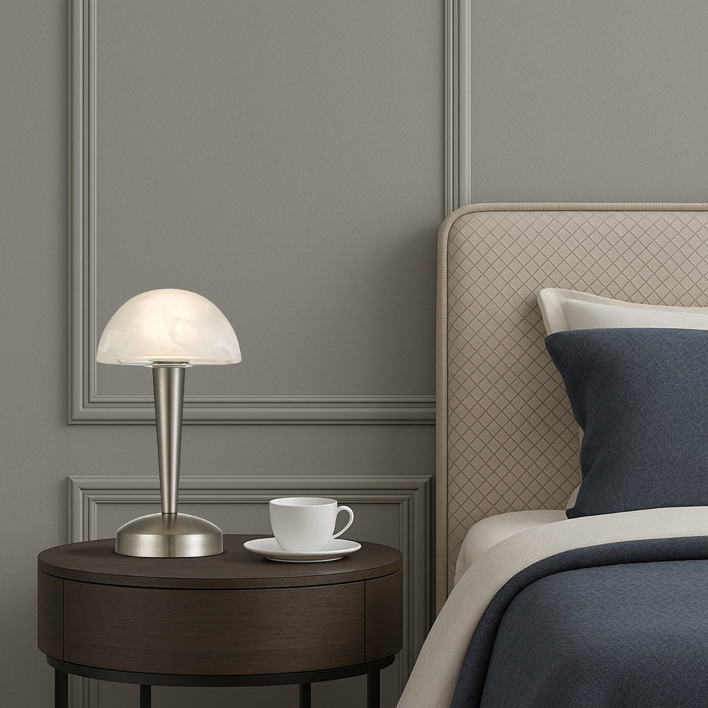 MANDEL | Nickel & Alabaster Glass