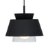 Fawkner 1Light Pendant Black/ Clear Glass