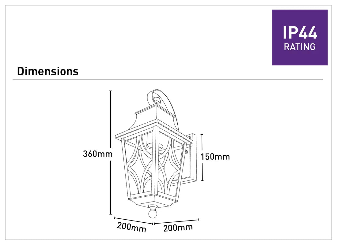 MAINE | Black Exterior Wall Bracket - Small