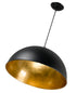 Newport 50cm 1 Light Pendant Black/ Gold Leaf