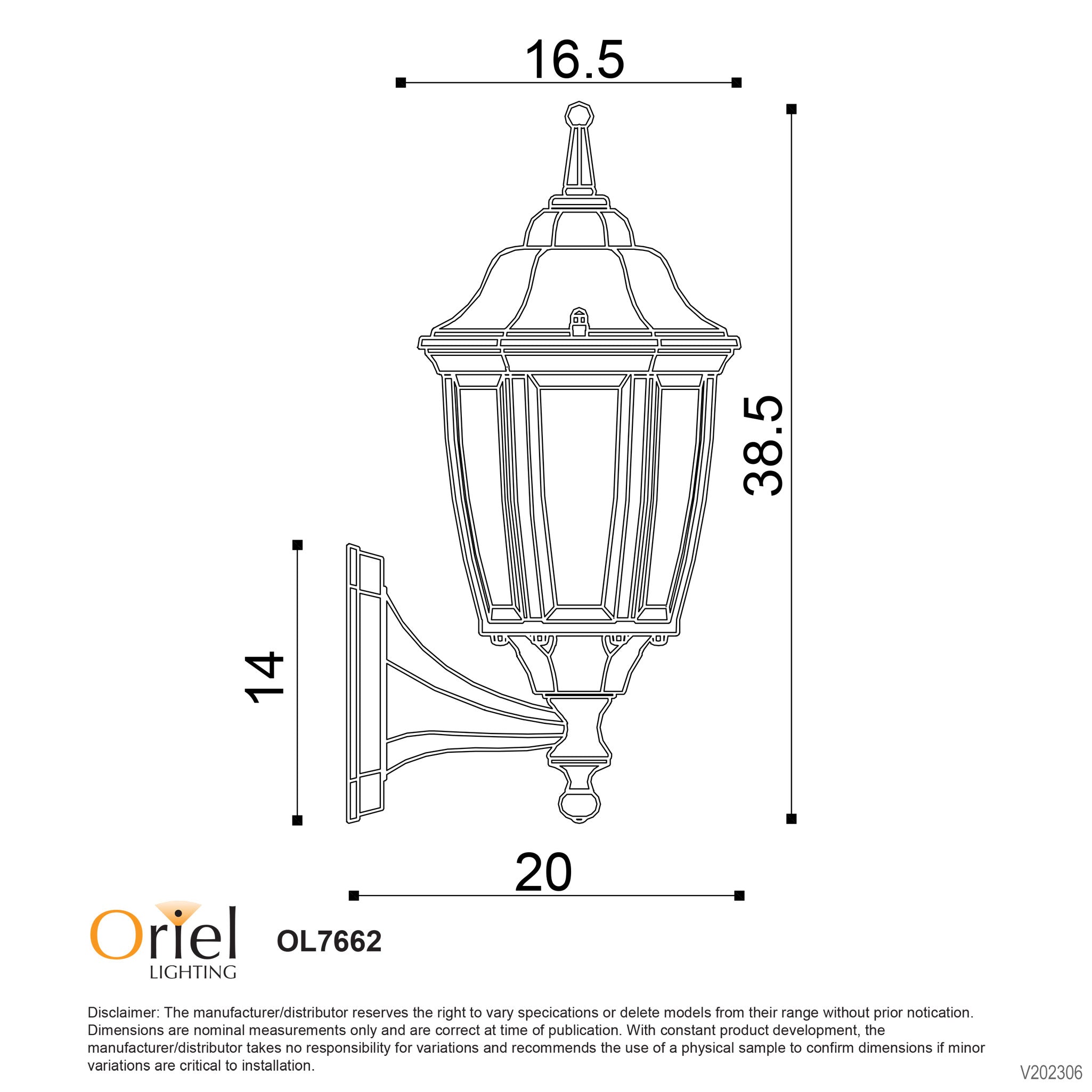 HIGHGATE UP | Primrose Exterior Wall Light