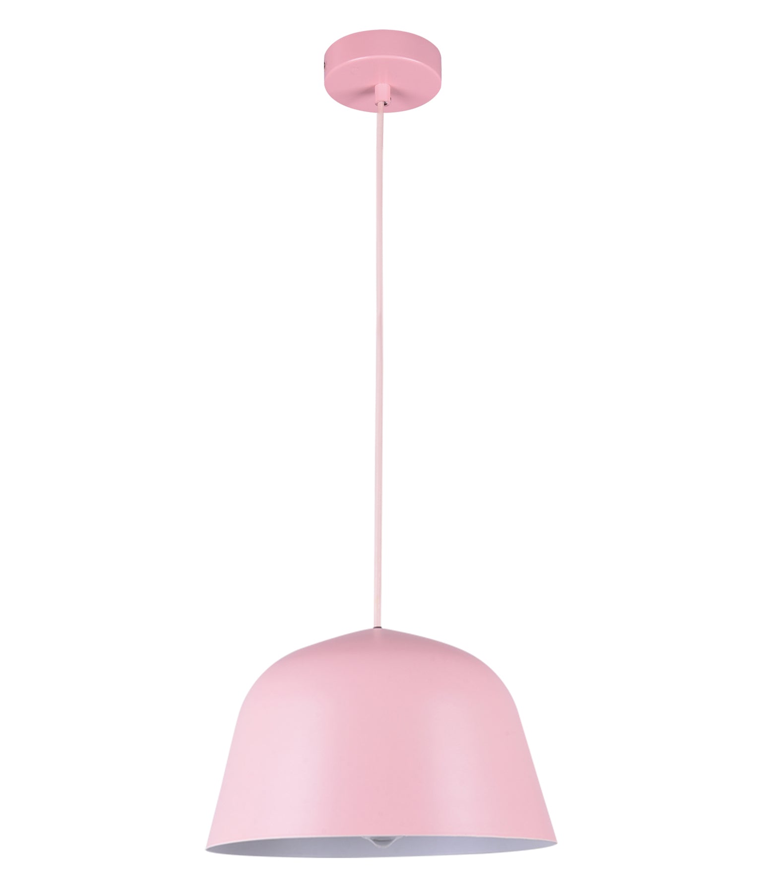 Pastel 1lt Pendant Matte Pink Angled Dome