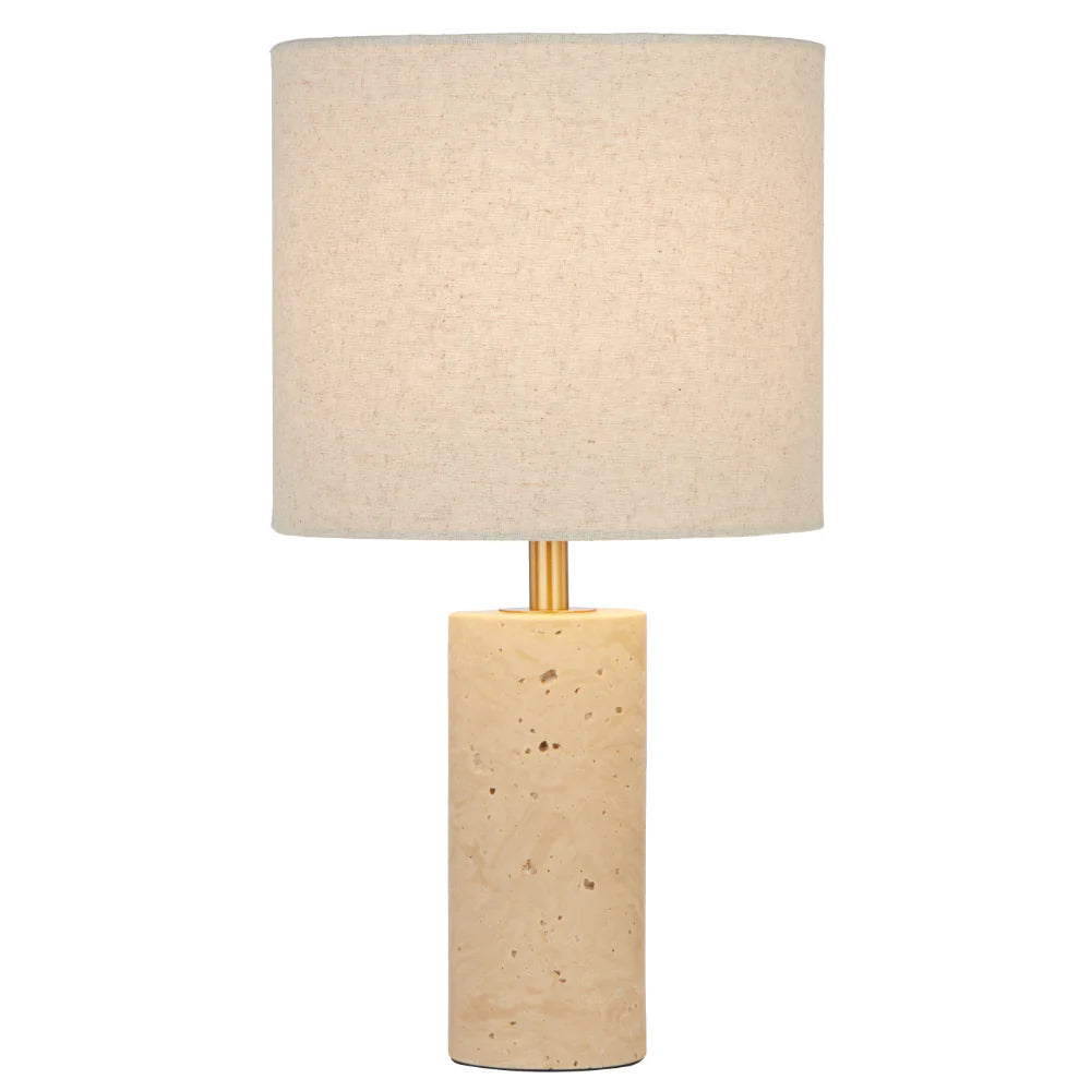 POLANO | Travertine and Ivory Table Lamp
