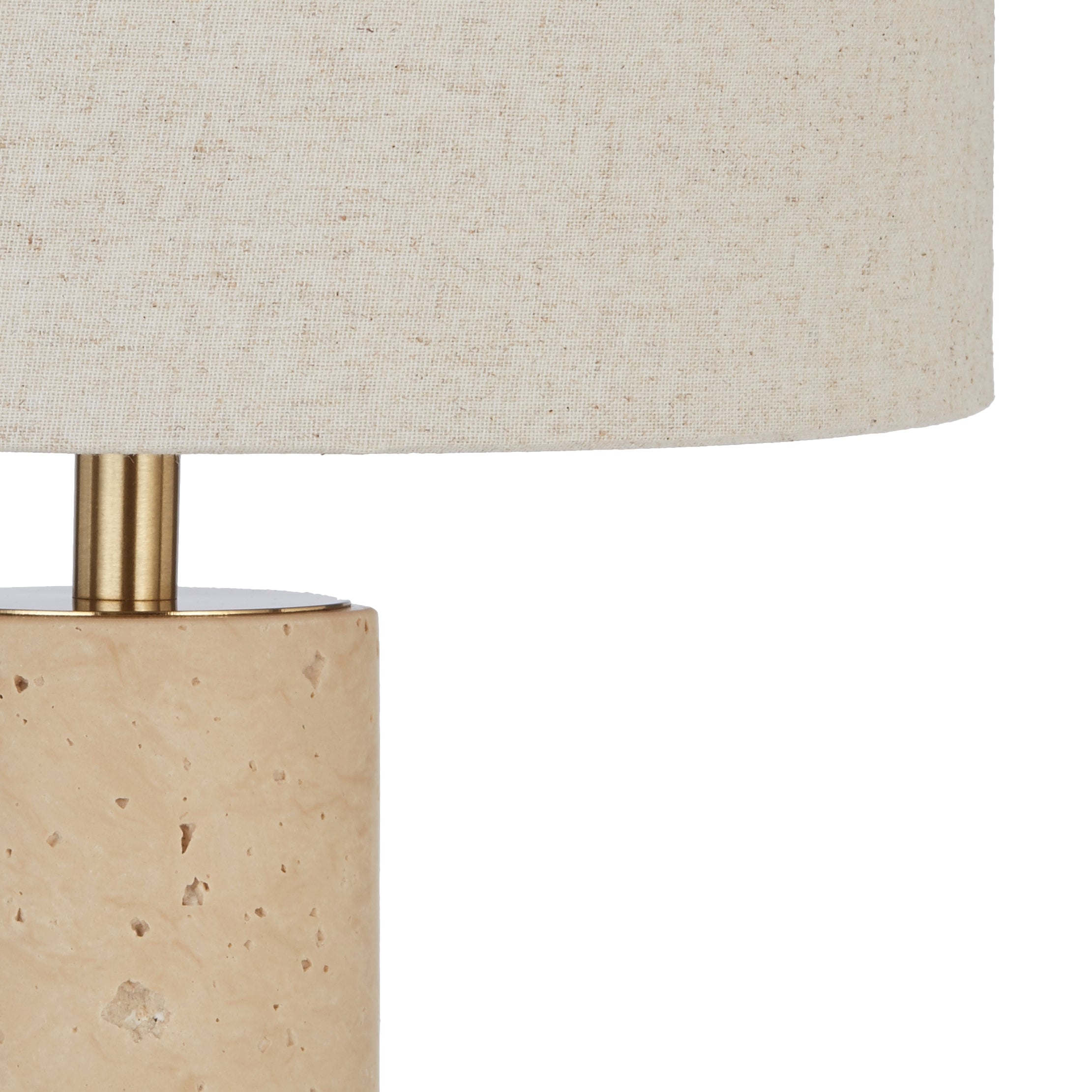 POLANO | Travertine and Ivory Table Lamp