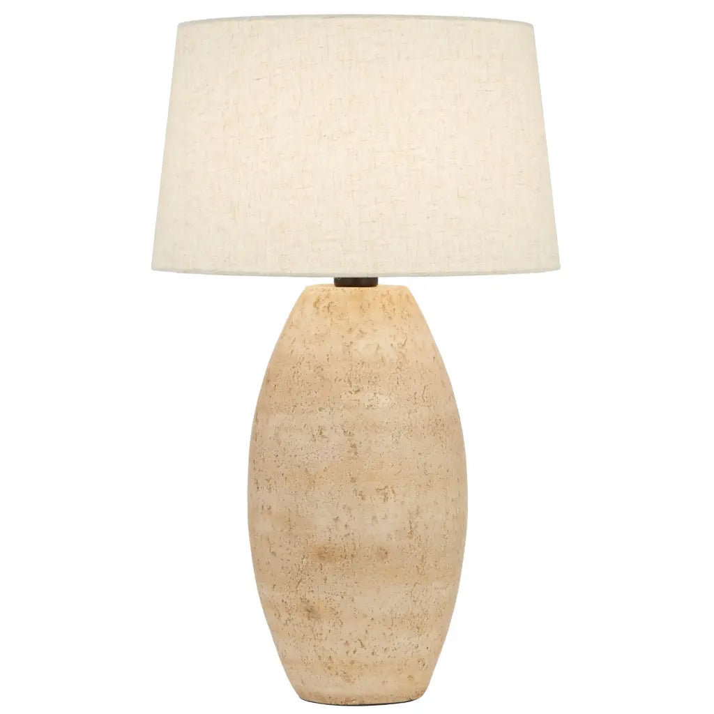 PONTUS | Beige Cast Stone Table Lamp