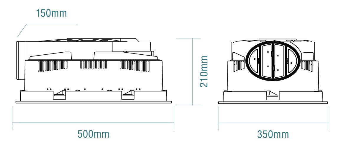 Phoenix 1000w Halogen 3 in 1 Bathroom Heater & High Extraction Exhaust Fan with 2 Tricolour LED Light Panels White