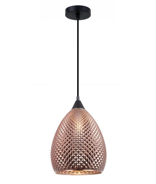 Rictus3 1 Light Pendant Copper Glass Ellipse with quadrilateral segments