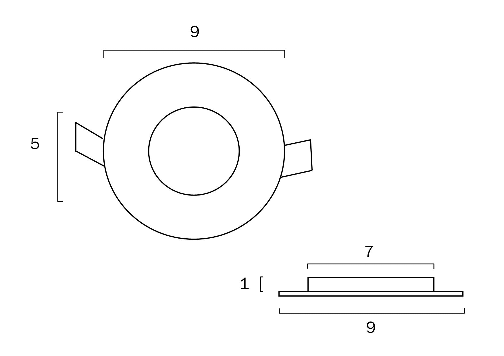 Stow Round Down/ Wall Light 3w Nickel 5000k