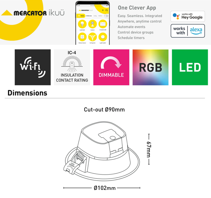 APOLLO Smart 7W RGB LED Downlight