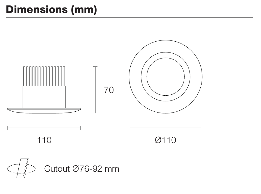 Resiled 8.5WATT LED downlight
