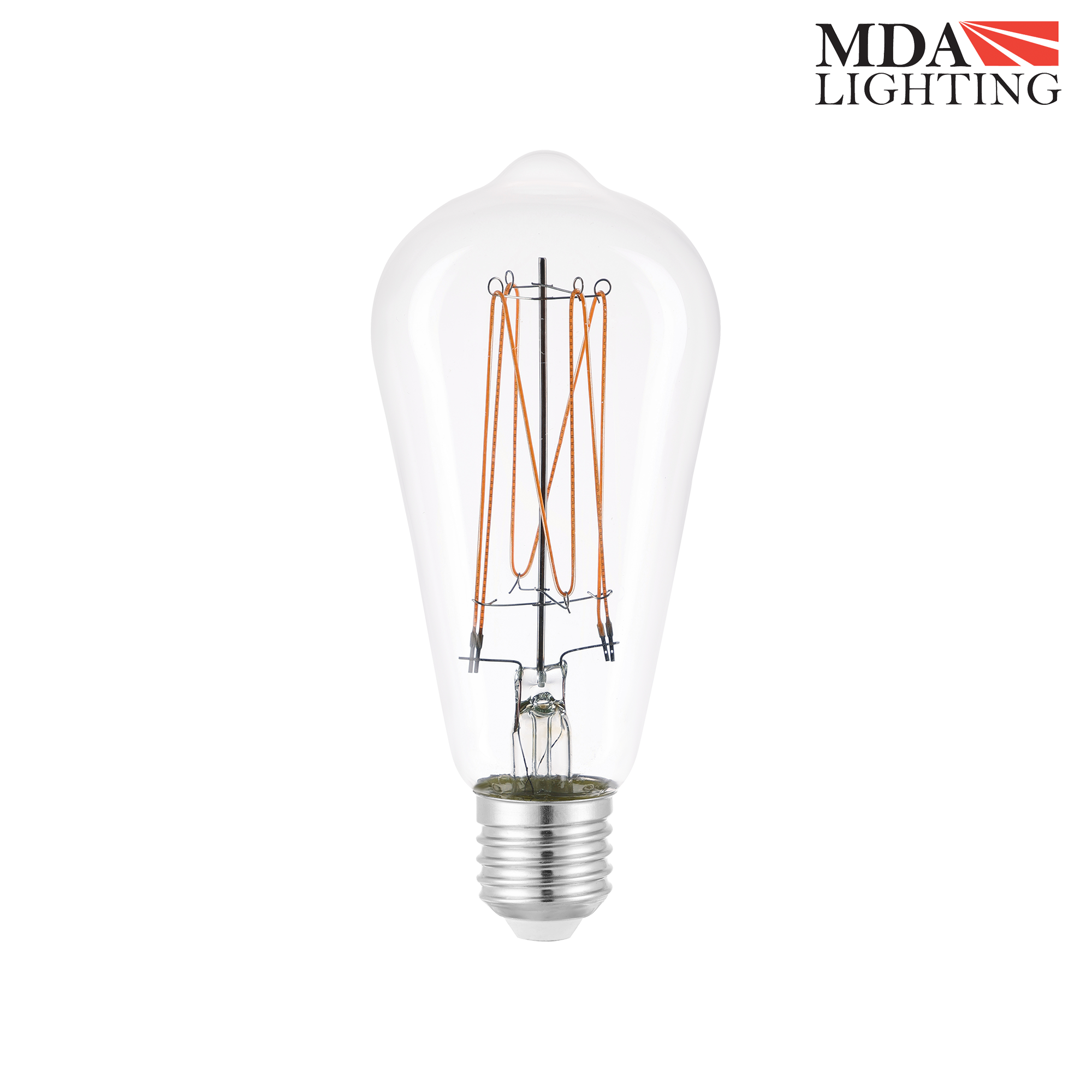 ST64 6W LED E27 2300K Dimmable Clear Glass Filament Lamp