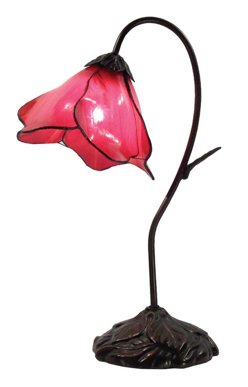TIFFANY RED SINGLE LOTUS TABLE LAMP