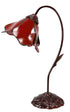 TIFFANY RED SINGLE LOTUS TABLE LAMP