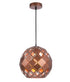 Tuile6 Coffee Embossed 1 Light Pendant