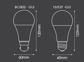 GLS LED Trimax Multi 5/9/12w E27 Tri Colour