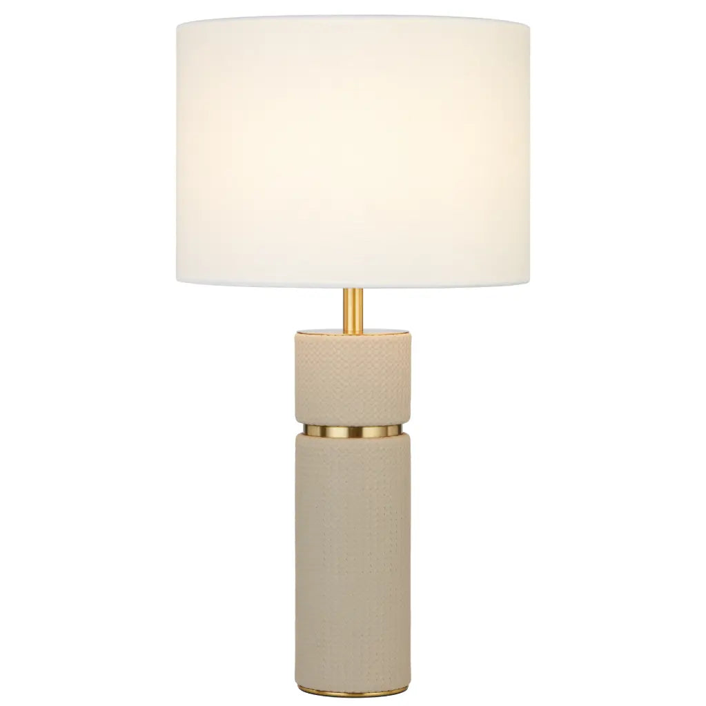 VALDA | Taupe and Linen Table Lamp