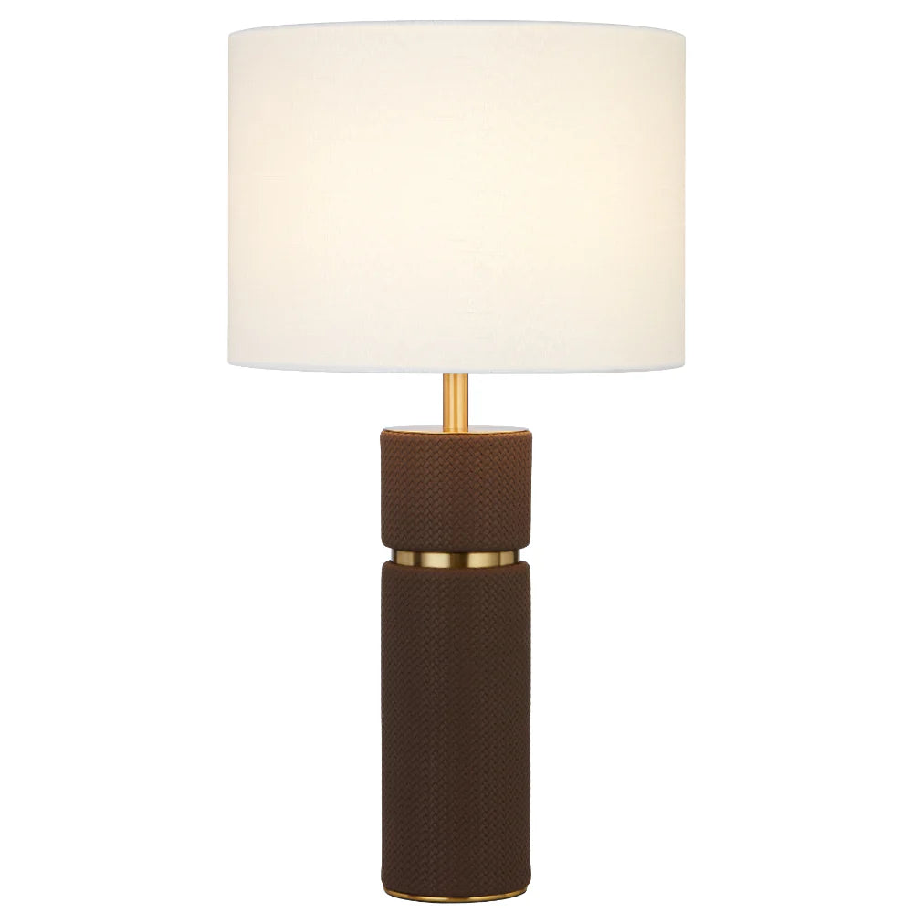 VALDA | Brown and Linen Table Lamp