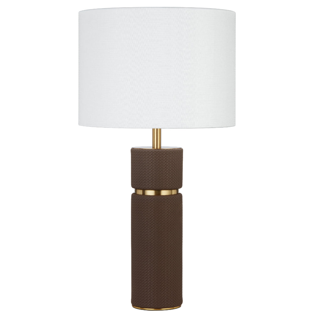 VALDA | Brown and Linen Table Lamp