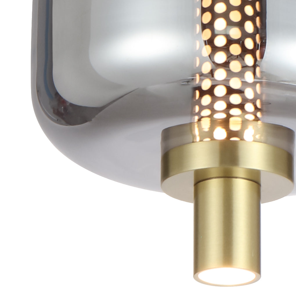 VOLEN 1 LT PDT 8W LED 3000K DIM BLK MATT/GOLD/SMOKE