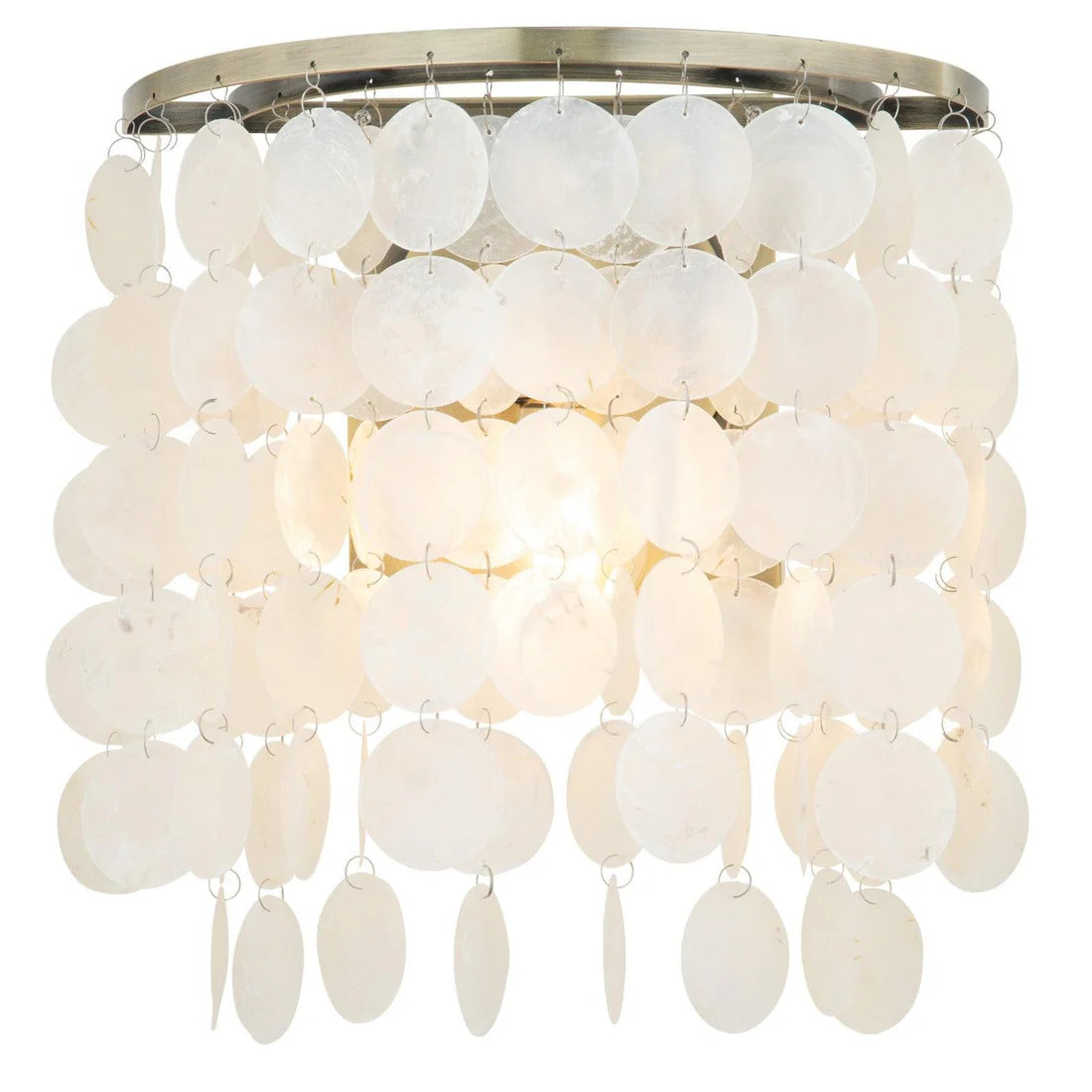 VAUCLUSE WALL LIGHT CAPIZ SHELL AND ANTIQUE BRASS J87