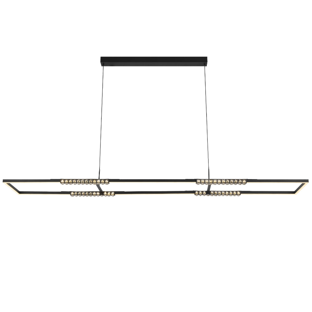 ZAFRA | Crystal & Black LED Pendant