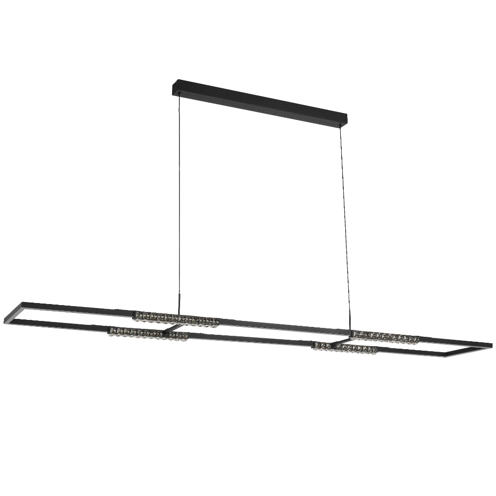 ZAFRA | Crystal & Black LED Pendant