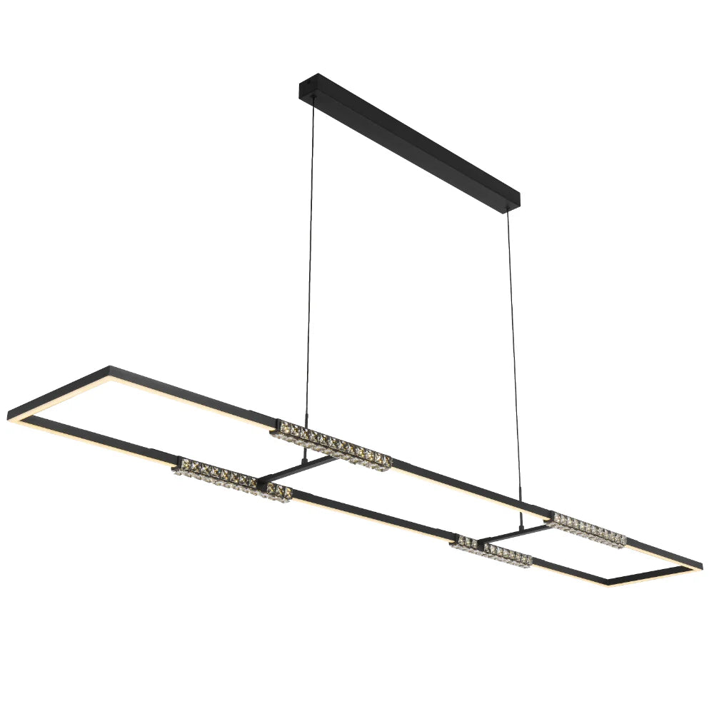 ZAFRA | Crystal & Black LED Pendant