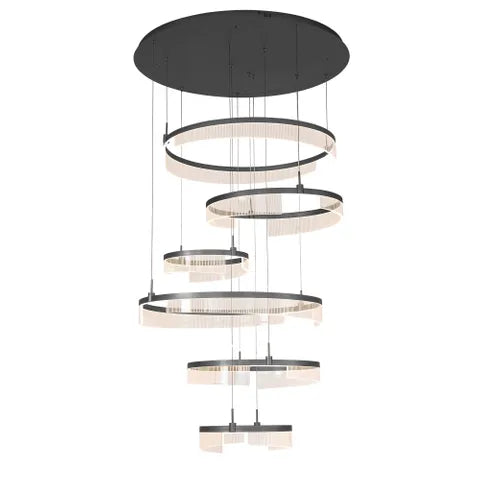 LANDO | Black LED Pendant with 6 Rings