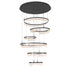 LANDO 6 RING - BLACK Tri-Colour 180w 8000lm Ring Diameter 2 x 80cm, 2 x 60cm, 2 x 40cm Base 100cm (D) Suspension	3500mm Cable - Adjustable