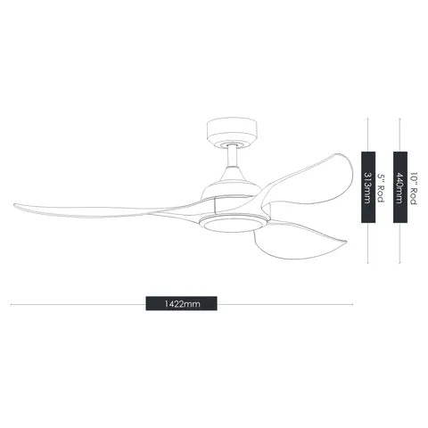 RANGER RWS 56" DC CEILING FAN BLACK