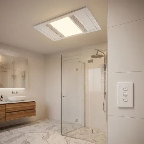 Apex 3in1 Bathroom Heater, Light and Exhaust - White