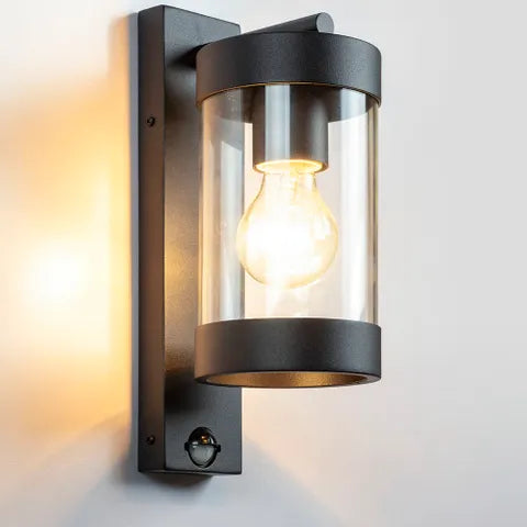 FRENCHY | Black Exterior Wall Light with Sensor
